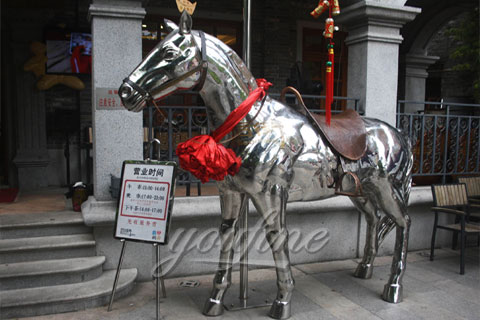 High mirror polished 316l Stainless Steel Horse Statue Sculpture