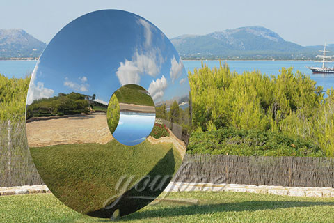2017 Outdoor Modern Abstract polished mirror stainless steel sculptures designs for sale