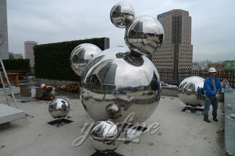 Modern Metal China Outdoor Abstract Sculpture in Stainless Steel for Sale